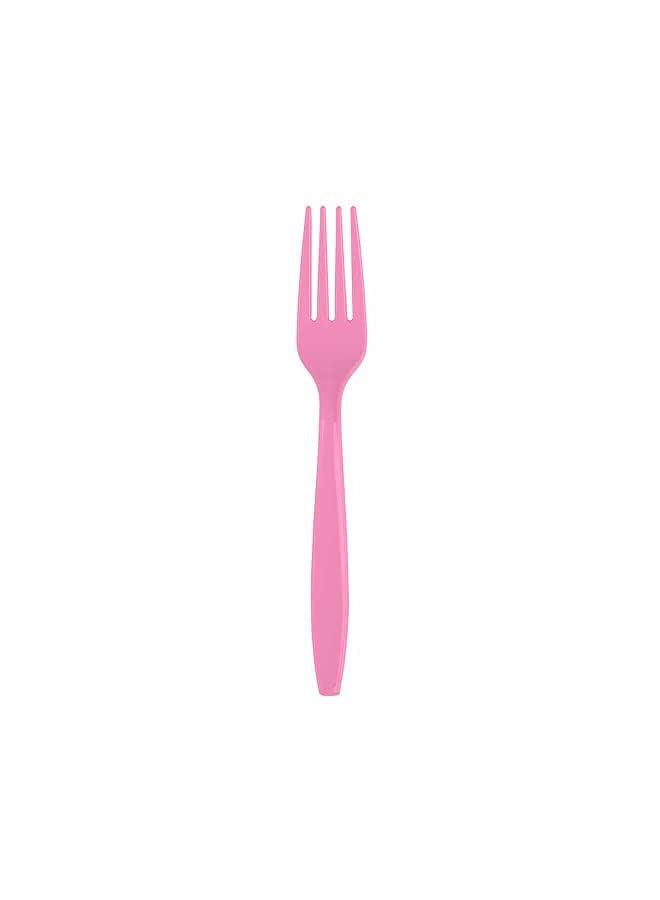 Raxoom 8 pcs Pink Plastic Disposable Forks, Solid, Durable and Heavy Duty Plastic Forks, Perfect Utensils for Parties, Weddings and other Formal Events - Image 4