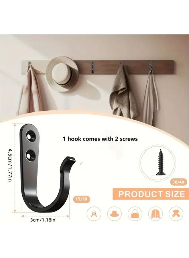 20 Pcs Black Heavy Duty Metal Wall Hook Industrial Pipe Style Hanger - Image 5