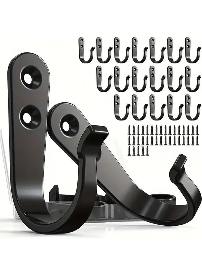 20 Pcs Black Heavy Duty Metal Wall Hook Industrial Pipe Style Hanger - Image 2