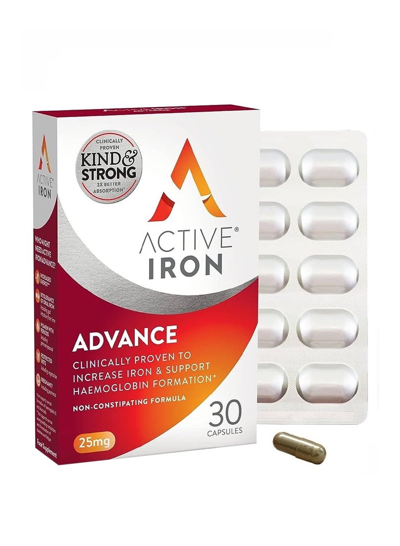 Advance Active Iron 25mg Capsules 30's