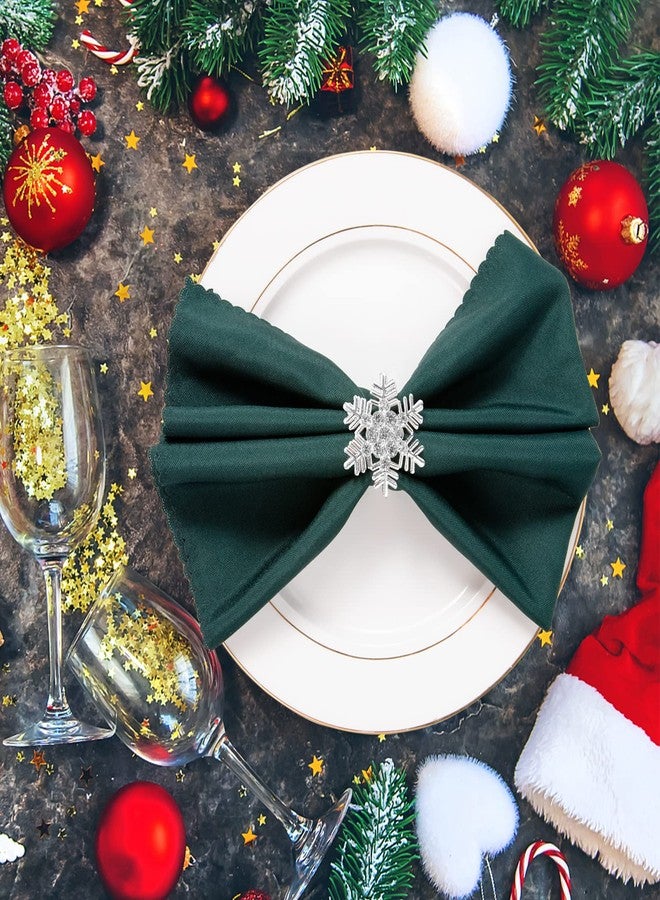 ANPHSIN Christmas Napkin Rings- Set of 8 Snowflake Metal Napkin Holder Silver Xmas Napkin Buckle for Holiday Party Dinner Wedding Banquet Xmas Dinning Table Settings Decoration - Image 2