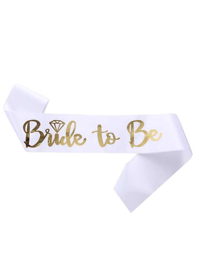 DEIN 5-Pack Bride to Be, Wedding Bachelorette Party Decorations Kit, with Sash, Queen Crown, White Veil Bridal Shower Decorations Supplies with Double Sets of Body Tattoo Stickers (Bride to Be Wedding 5-Set) - Image 5