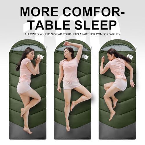 TANSTRIDER Sleeping Bags for Adults Teens, 3 Season Lightweight Camping Sleeping Bag, Compact Waterproof Backpacking Gear for Men Women, Warm Weather Hiking Travel, Compression Sack, 86.6x31.5, 3lb - Image 4
