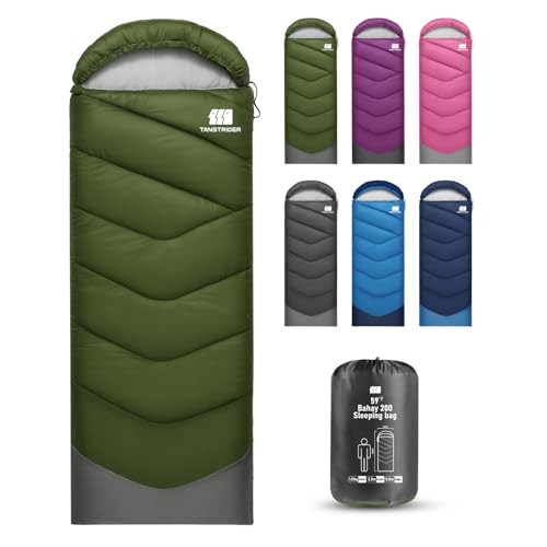 TANSTRIDER Sleeping Bags for Adults Teens, 3 Season Lightweight Camping Sleeping Bag, Compact Waterproof Backpacking Gear for Men Women, Warm Weather Hiking Travel, Compression Sack, 86.6x31.5, 3lb - Image 1