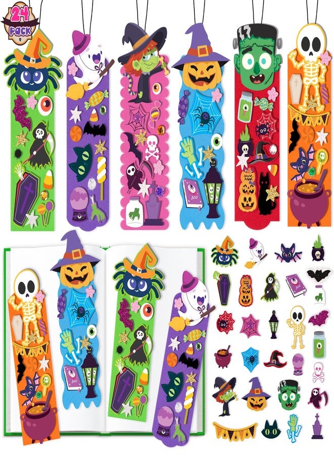 ShyLizard Halloween Crafts for Kids, 24 Sets Foam DIY Bookmarks Craft Kit for Kid, Halloween Party Favors, Trick or Treat Gifts, Classroom Rewards Prizes for Kids Activity Supplies - Image 1