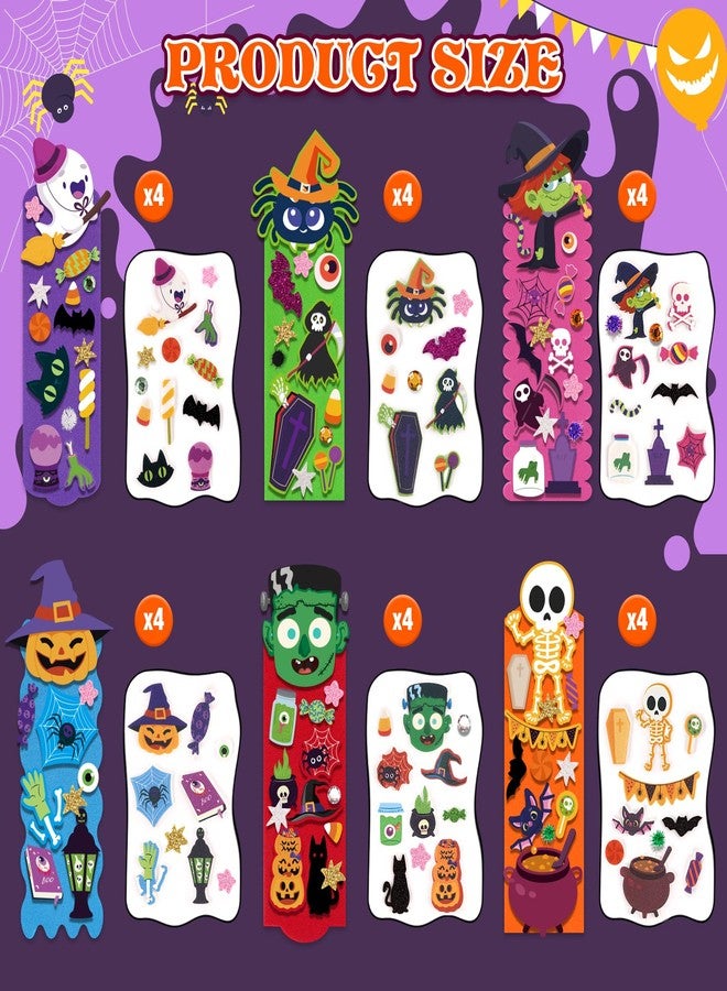 ShyLizard Halloween Crafts for Kids, 24 Sets Foam DIY Bookmarks Craft Kit for Kid, Halloween Party Favors, Trick or Treat Gifts, Classroom Rewards Prizes for Kids Activity Supplies - Image 3