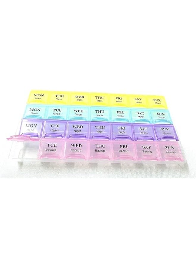 7 Day Weekly Pill Organizer, 28 Compartment Medicine Box, with AM and PM Sections - Image 3
