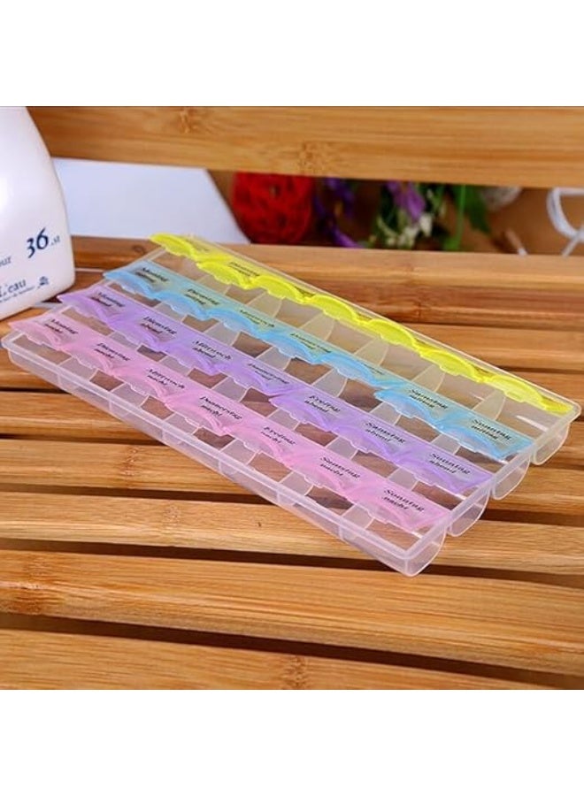 7 Day Weekly Pill Organizer, 28 Compartment Medicine Box, with AM and PM Sections - Image 4
