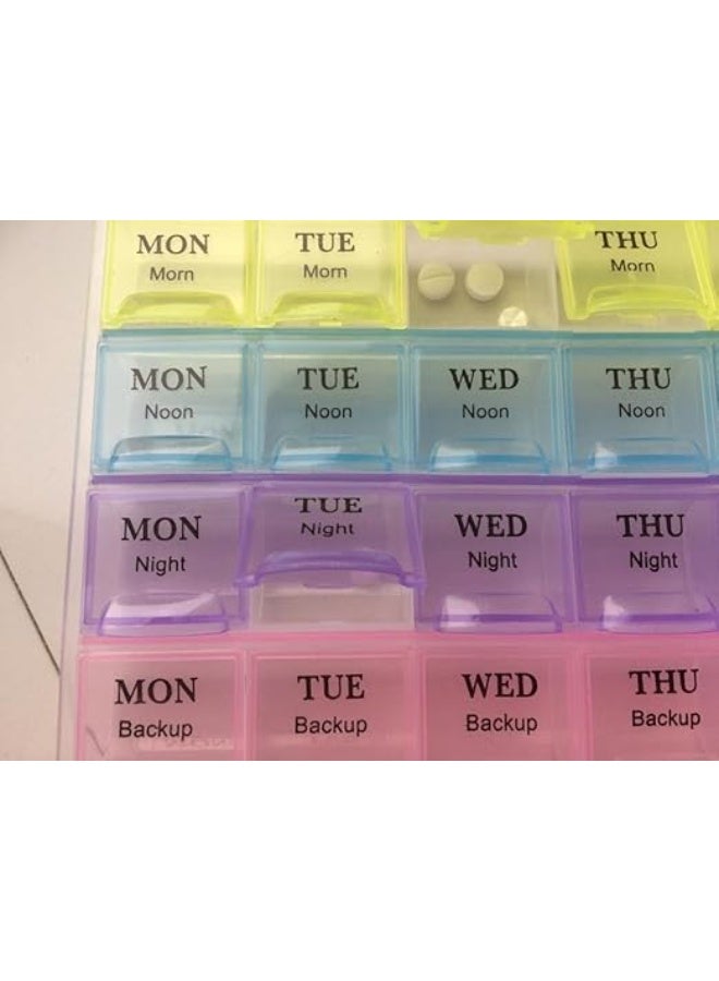 7 Day Weekly Pill Organizer, 28 Compartment Medicine Box, with AM and PM Sections - Image 5