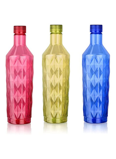 Fridge Water Bottle with Assorted Colors Set of 3Pcs Crystal 1.0L