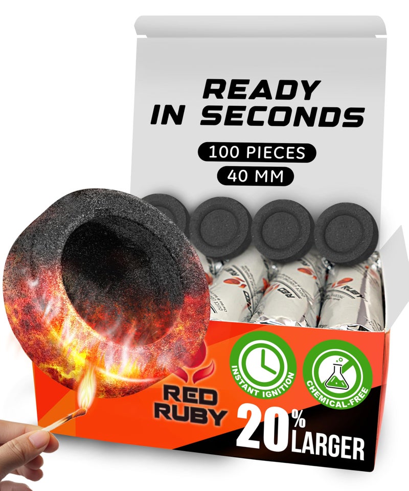 Sunlight Charcoal Multipurpose Charcoal Tablets  Quick Light Coal Tablets  Charcoal Disks  40mm Coal Rolls  100 Coal Briquettes  Slow Burn  Instant Lighting  Incense Charcoal 