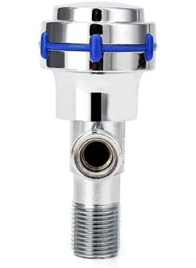 1/2" Italian Angle Valve with Round Knob, Blue Zinc Plated, 200g - Durable Brass Body for Plumbing and Water Control - Image 2