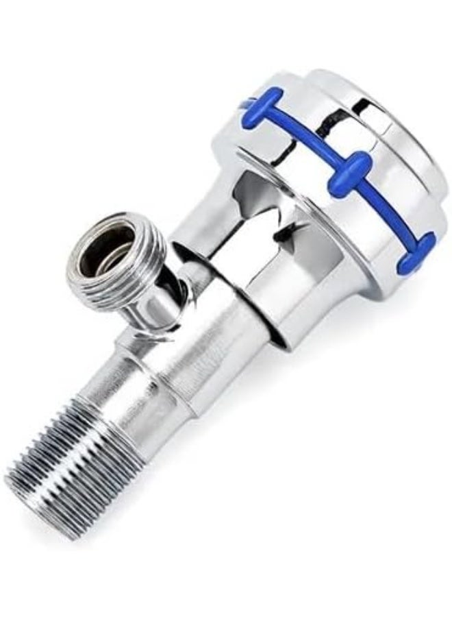 1/2" Italian Angle Valve with Round Knob, Blue Zinc Plated, 200g - Durable Brass Body for Plumbing and Water Control - Image 4
