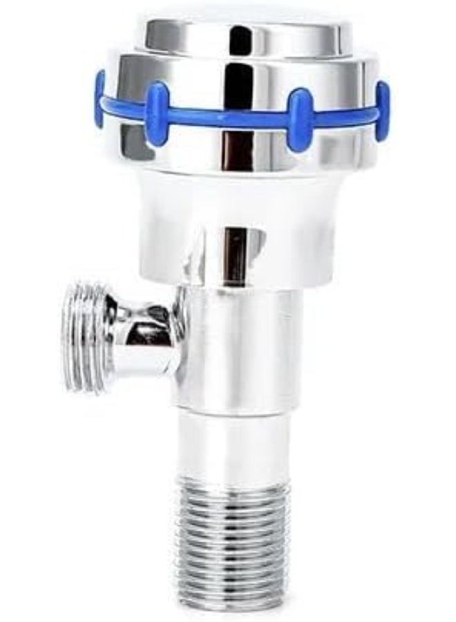 1/2" Italian Angle Valve with Round Knob, Blue Zinc Plated, 200g - Durable Brass Body for Plumbing and Water Control - Image 1