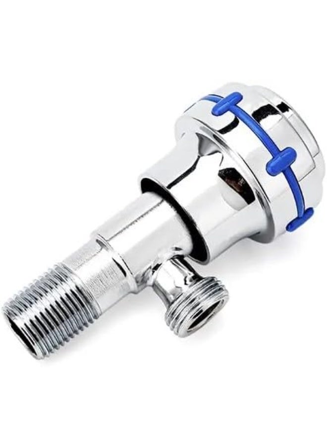 1/2" Italian Angle Valve with Round Knob, Blue Zinc Plated, 200g - Durable Brass Body for Plumbing and Water Control - Image 3