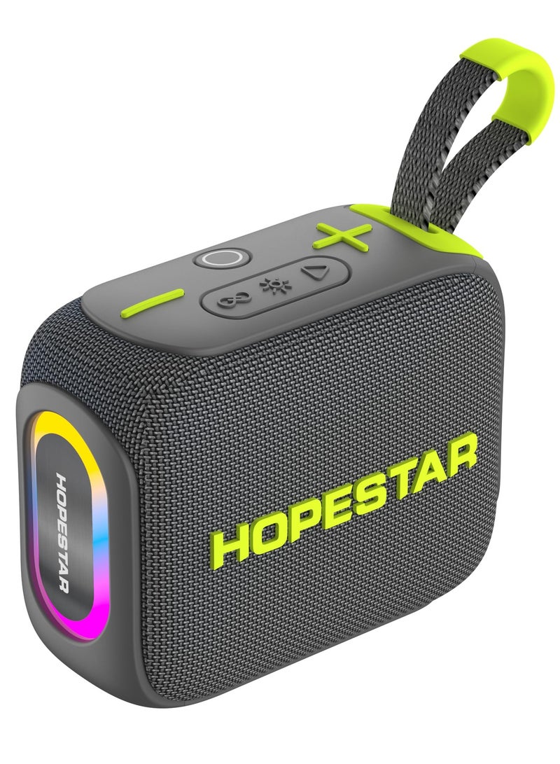 HOPESTAR H66 10W Mini Bluetooth Speaker | Portable IPX7 Waterproof Wireless Speaker with Bluetooth 5.3, 360° Surround Sound, RGB Light Show, TWS Pairing, 6H Playtime, Shockproof Design, TF Card & AUX Support | Outdoor Travel, Camping, Party Sound System - Image 1