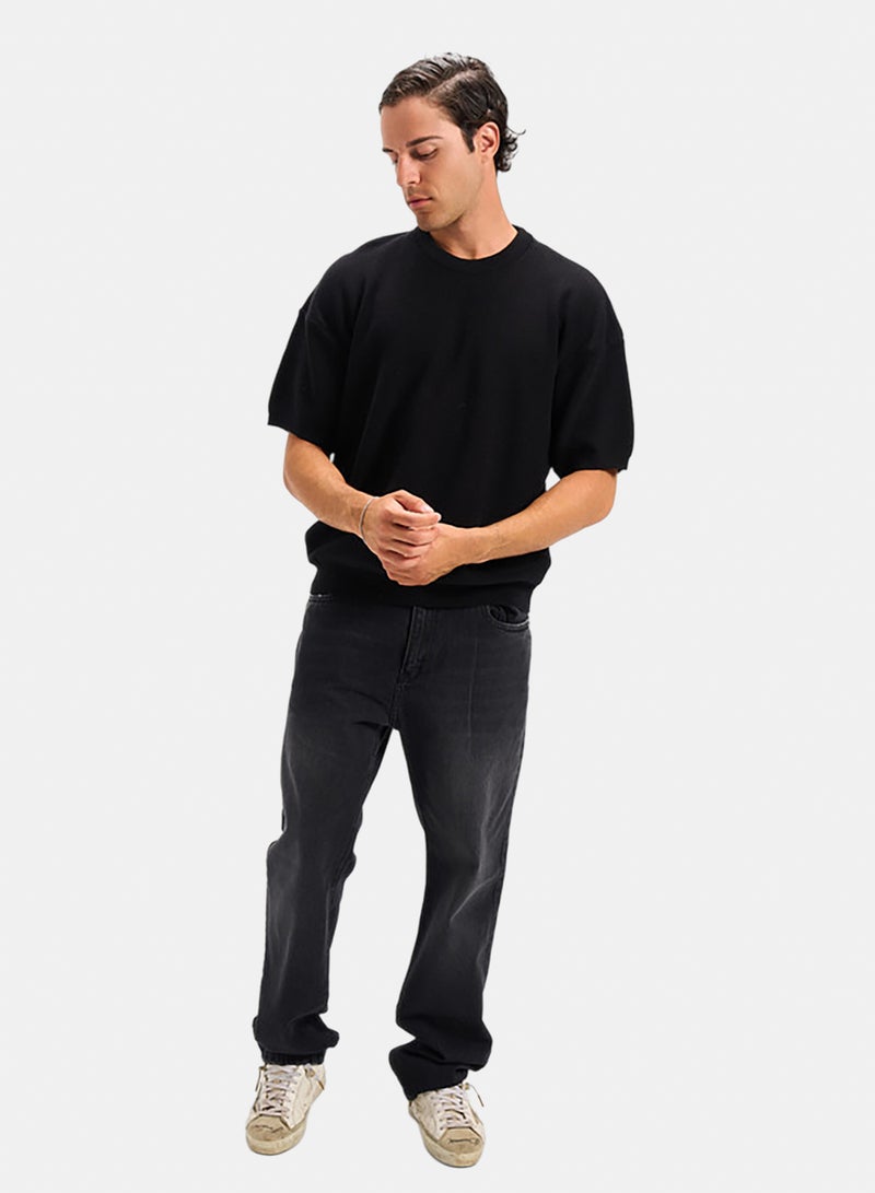 bowline Black Round Knitwear T-shirt - Image 2