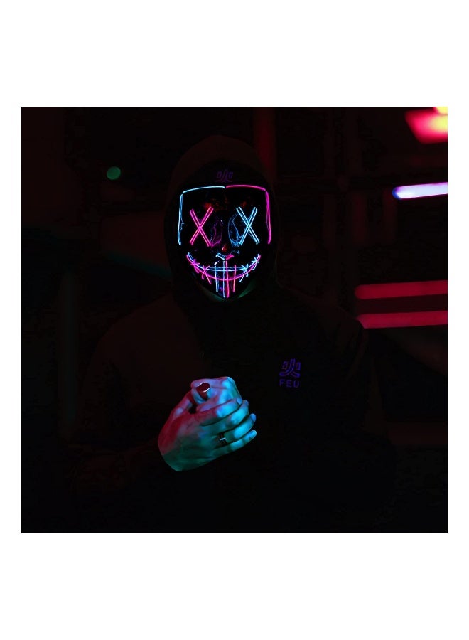 Party LED Masks,  Mask, Scary Mask, LED Lighted Face Transforming Mask, Mask Neon Horror Fun Costume Child Adult Fancy Dress for Carnivals, Masquerades and Cosplay Costume Parties  - Image 2