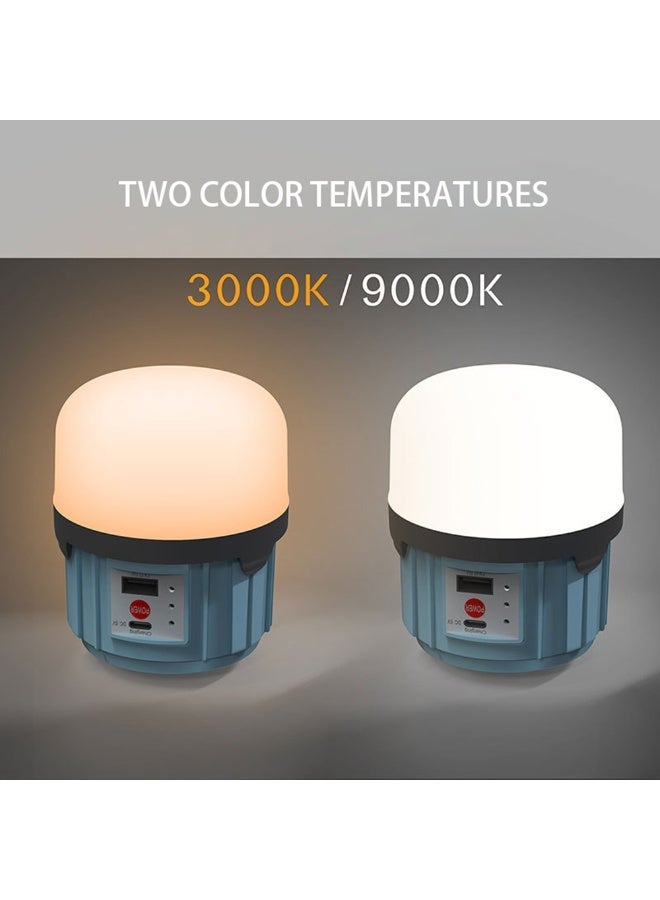 فانوس تخييم LED يعمل بالطاقة الشمسية مع بطارية قابلة لإعادة الشحن عبر USB - مصباح طوارئ محمول للخيام ومصباح يدوي، مزود ببنك طاقة (Power Bank) بجهد 5 فولت لشحن الهواتف وخطاف للتعليق - مثالي للتخييم في الصحراء - Image 2