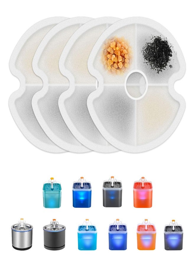 Wonder Creature Cat Fountain Filter Replacement, 4/8/12/4+4/8+8 Filters Pack for 2L/67oz Automatic Cat Fountain (4 Pack) - Image 1