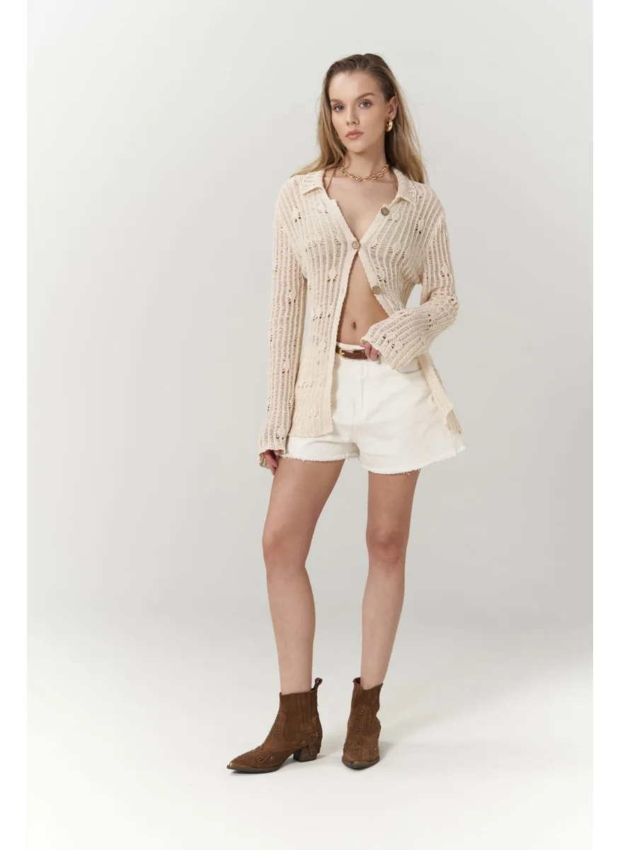 Bohemai Elena Beige Knitwear Cardigan