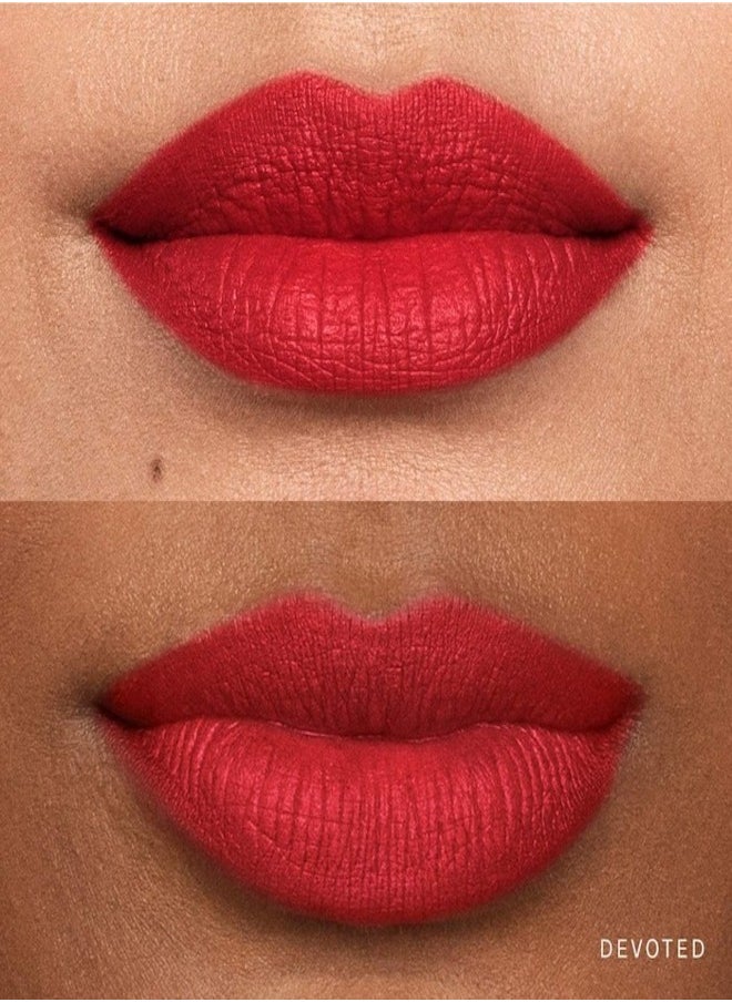Rare Beauty by Selena Gomez Kind Words Matte Lipstick – Devoted - True Red – Soft, Long-Lasting, and Comfortable Full-Coverage Matte Lip Color – 3.5g / 0.12 oz
