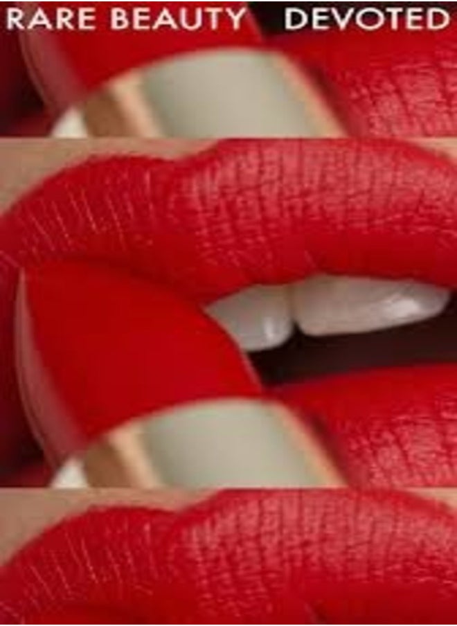 Rare Beauty by Selena Gomez Kind Words Matte Lipstick – Devoted - True Red – Soft, Long-Lasting, and Comfortable Full-Coverage Matte Lip Color – 3.5g / 0.12 oz