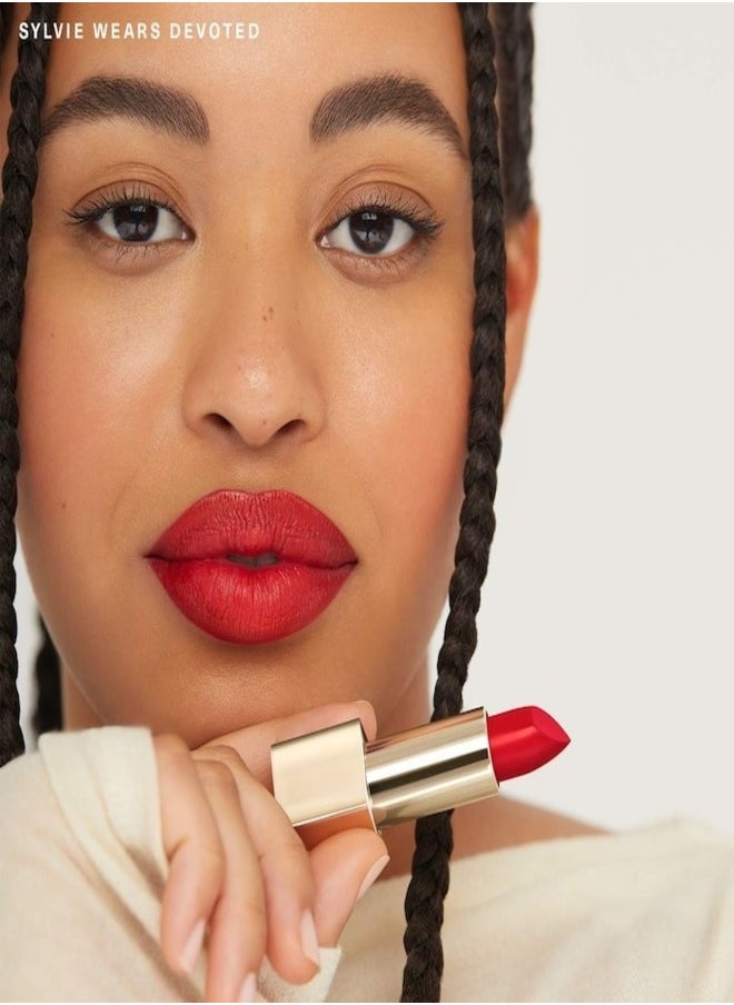 Rare Beauty by Selena Gomez Kind Words Matte Lipstick – Devoted - True Red – Soft, Long-Lasting, and Comfortable Full-Coverage Matte Lip Color – 3.5g / 0.12 oz