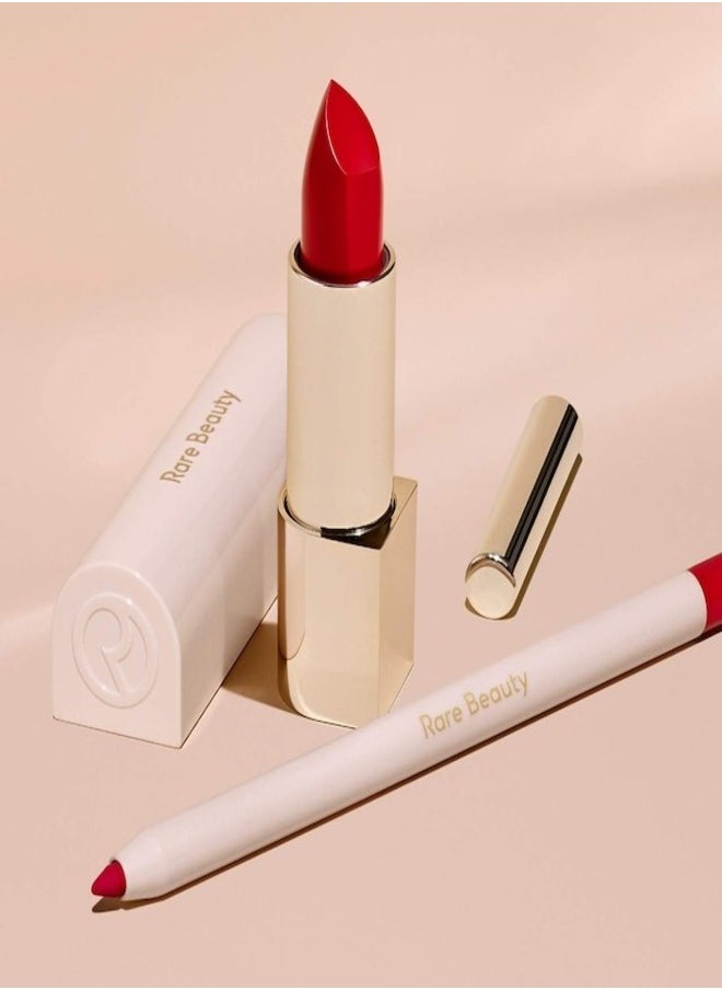 Rare Beauty by Selena Gomez Kind Words Matte Lipstick – Devoted - True Red – Soft, Long-Lasting, and Comfortable Full-Coverage Matte Lip Color – 3.5g / 0.12 oz