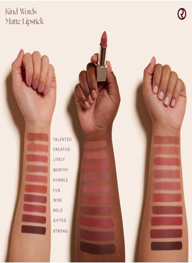 Rare Beauty by Selena Gomez Kind Words Matte Lipstick – Devoted - True Red – Soft, Long-Lasting, and Comfortable Full-Coverage Matte Lip Color – 3.5g / 0.12 oz