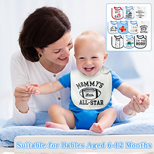 BWkoss 10Pcs Waterproof Baby Bibs Unisex Newborn Babies Food Bibs Baby Keepsake Birthday Gift for Drooling Feeding Eating Teething, 6-12 Months - Image 4