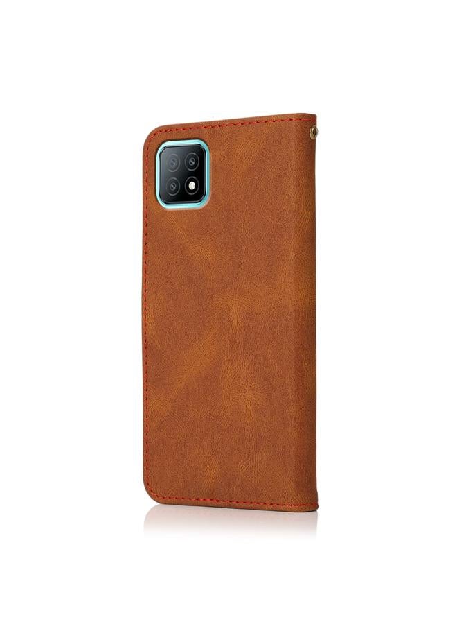 S-TOP Case For OPPO A53 5G / A72 5G / A73 5G Dual-color Stitching Leather Phone Case - Image 3