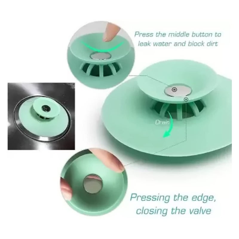 Glan سدادة حوض GLAN سيليكون لسد حوض الاستحمام وسدادة حوض المطبخ وصرف المياه (متعدد الألوان) - Image 3