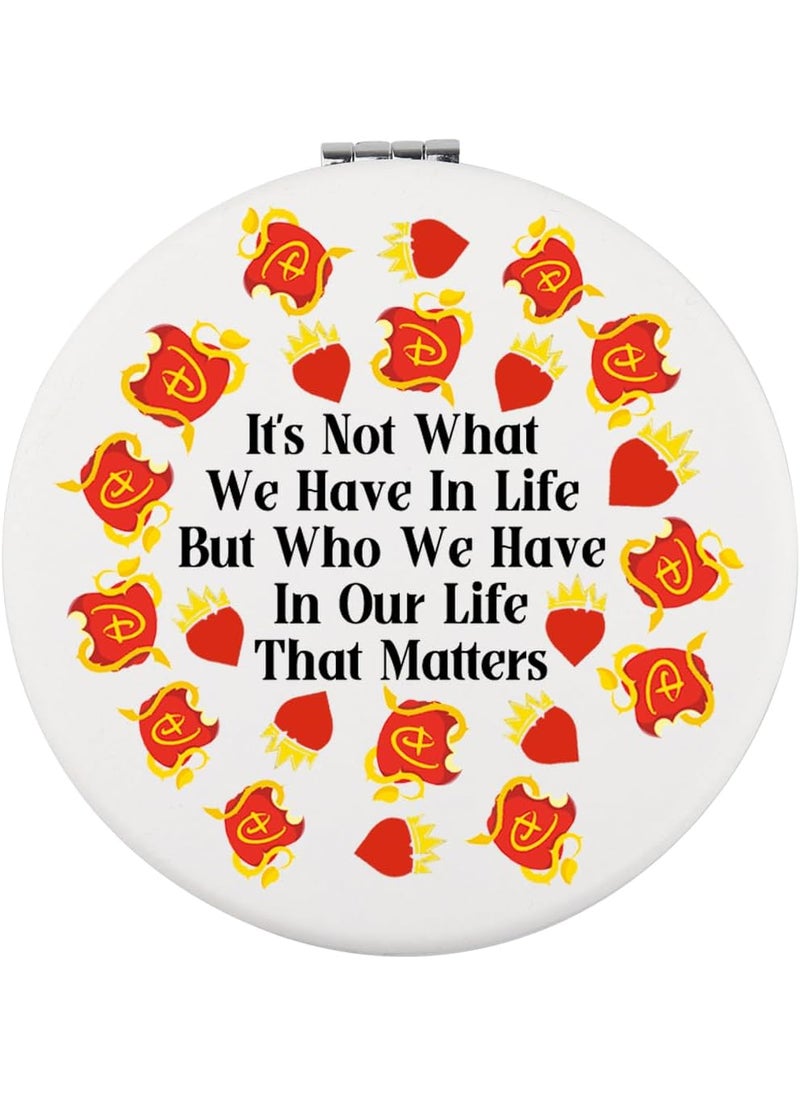 WUSUANED - WUSUANED Red D Evie Makeup Mirror Music Movie Inspired Mirror Mal Fan Gift Movie Character Lover Gift (Red D Evie Mirror) - Image 1