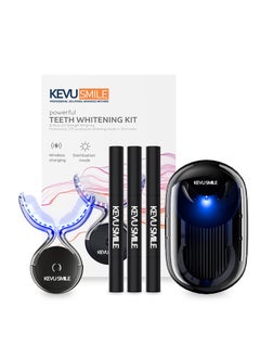 Professional KEVU SMILE Teeth Whitening Kit ✨ Advanced LED Technology for Faster, More Effective Whitening ⚡ Visible Results from First Use - Smile with Confidence! Removes Stubborn Stains from Coffee, Smoking, and Other Beverages. Get a dazzling white smile from home with the complete teeth whitening kit from KEVU SMILE. This kit is designed with advanced technology to deliver amazing results that rival specialized clinics.
