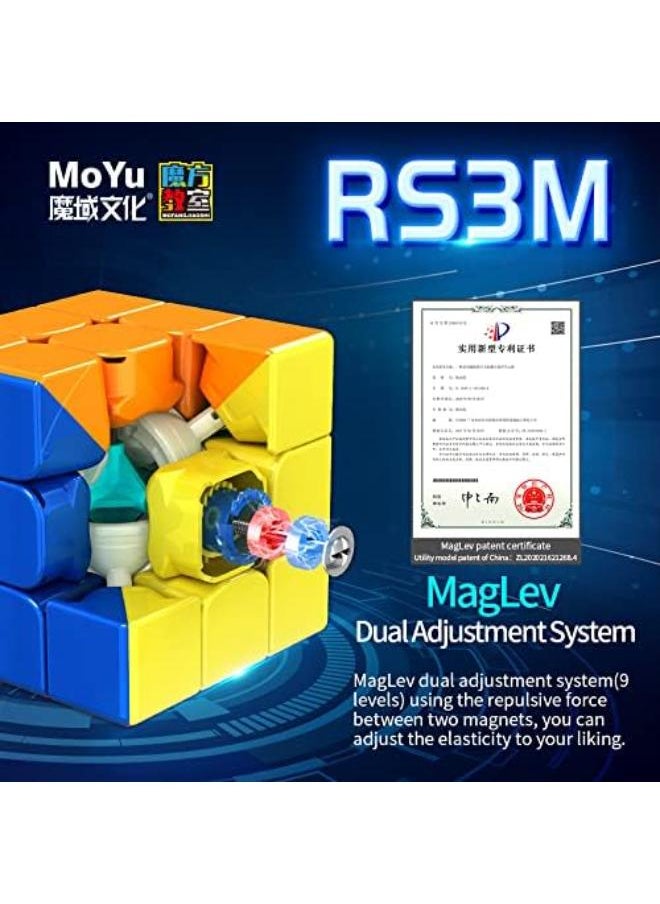 null - MOYU RS3M Maglev Speed Cube 3x3 StickerLess, TUNJILOOL Maglev Version(Upgraded) 3D Smooth Puzzle Magic Toy Travel Games for Adults and Kids (MF8900) - Image 1