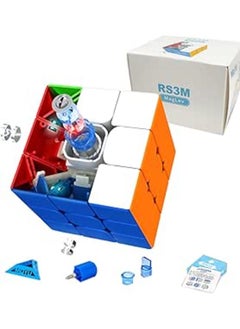 MOYU RS3M Maglev Speed Cube 3x3 StickerLess, TUNJILOOL Maglev Version(Upgraded) 3D Smooth Puzzle Magic Toy Travel Games for Adults and Kids (MF8900)