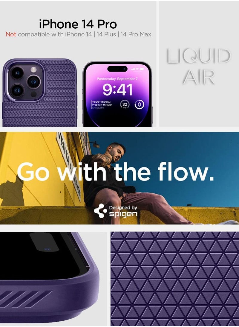 Spigen Liquid Air for iPhone 14 Pro Case Cover - Deep Purple  - Image 2