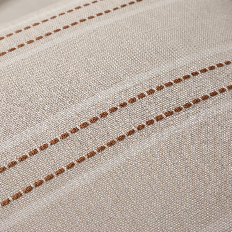 Hckot Fall Throw Pillow Covers 16x16 Set of 2 Striped Pillow Covers Textured Linen Decorative Pillows Square Cushion Covers for Sofa Couch Bed Living Room Farmhouse Decor(Caramel) - Image 3