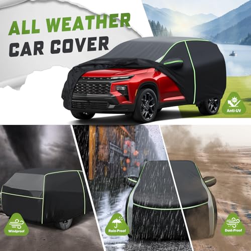 Mixsuper Liner Car Cover for Chevy Traverse 2009-2026, 7 Layers Full Car Cover All Weather Car Covers for Chevy Traverse, Waterproof Outdoor Cover with Zipper Door Reflective Strips - Image 4
