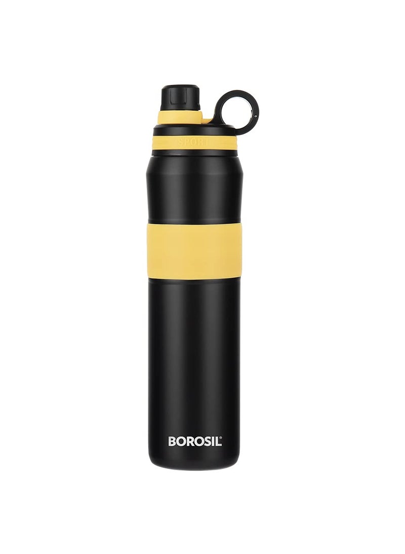 BOROSIL Borosil Hydra Thirst Burst Sunflower 800 ml Stainless Steel Water Bottle | Double Wall Vacuum Insulated Flask | 12 Hours Hot & Cold | Ideal for Personal & Corporate Gifting | 1 Year Warranty  - Image 1