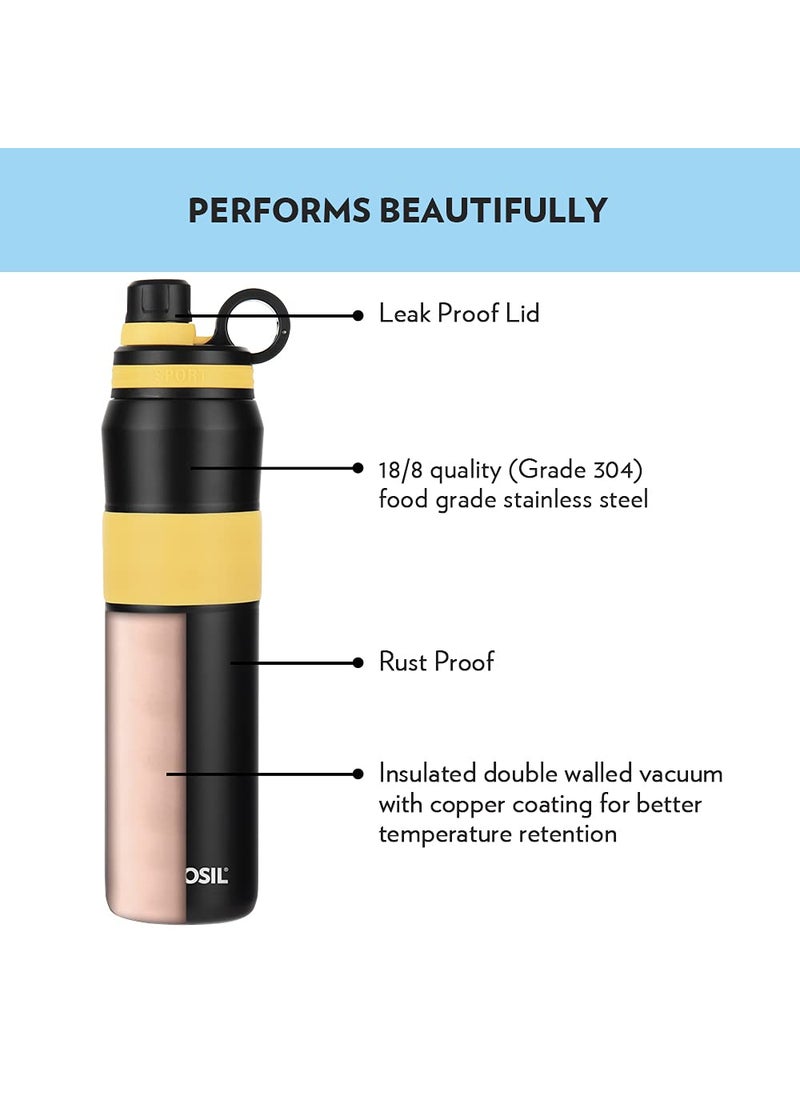 BOROSIL Borosil Hydra Thirst Burst Sunflower 800 ml Stainless Steel Water Bottle | Double Wall Vacuum Insulated Flask | 12 Hours Hot & Cold | Ideal for Personal & Corporate Gifting | 1 Year Warranty  - Image 3