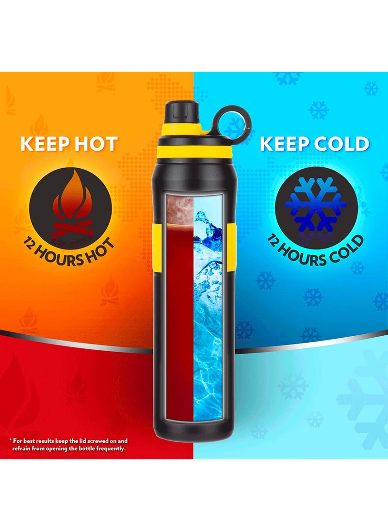 BOROSIL Borosil Hydra Thirst Burst Sunflower 800 ml Stainless Steel Water Bottle | Double Wall Vacuum Insulated Flask | 12 Hours Hot & Cold | Ideal for Personal & Corporate Gifting | 1 Year Warranty  - Image 5
