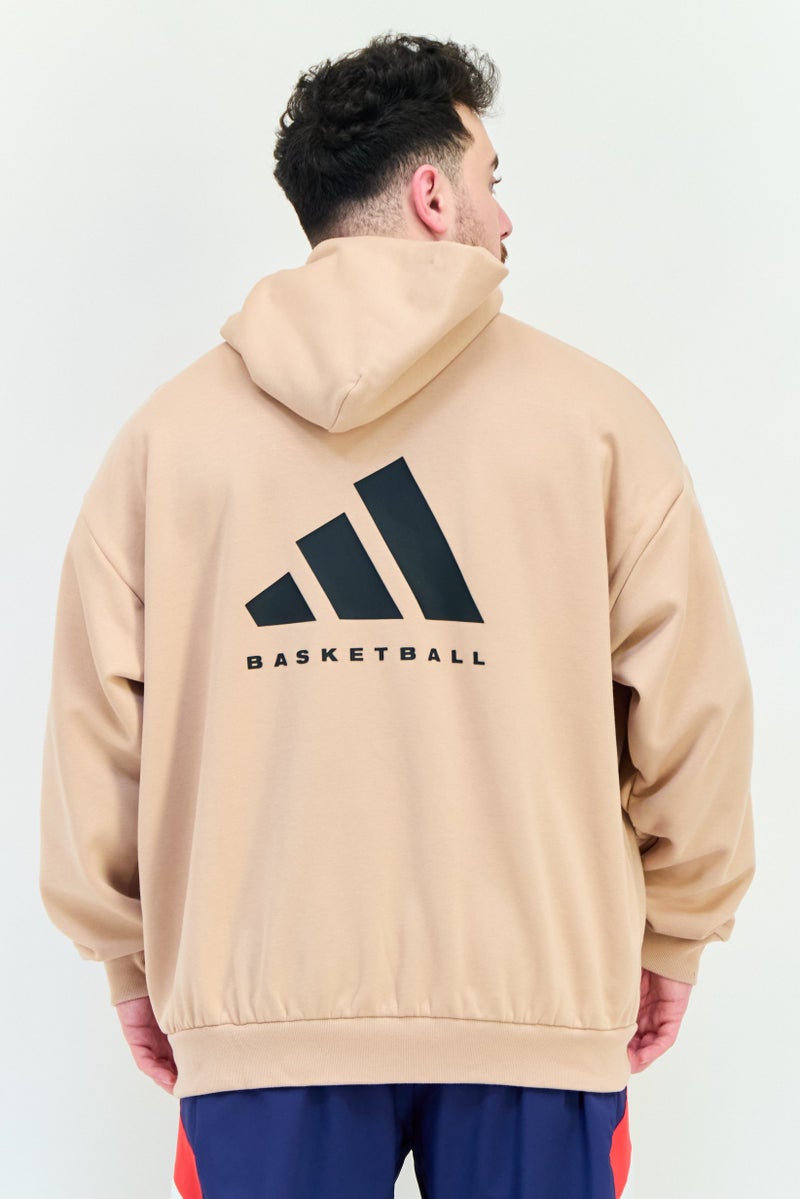 Adidas Men Sportswear Fit Long Sleeve Outdoor Sweatshirt, Peach  - Image 3