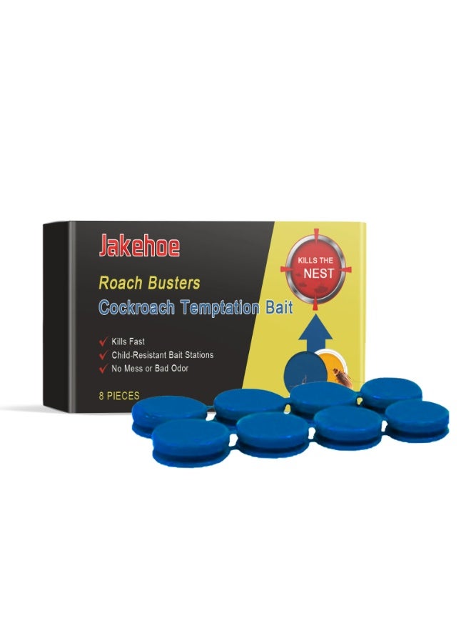 Jakehoe Fast Killing Cockroach Temptation Bait, Non-Toxic, Long-Lasting, 8pcs, Kitchen/Bathroom/Home Use - Image 1