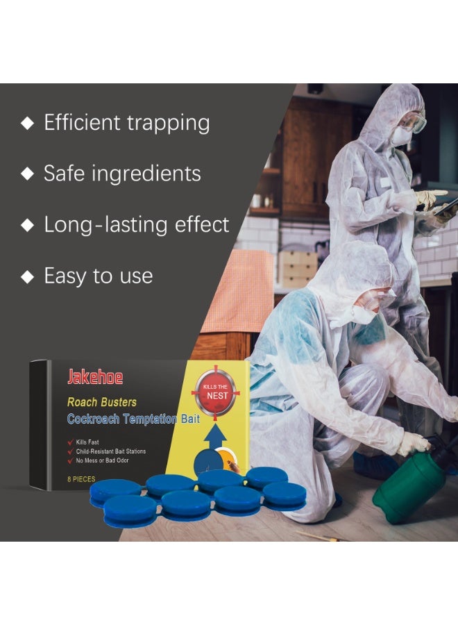 Jakehoe Fast Killing Cockroach Temptation Bait, Non-Toxic, Long-Lasting, 8pcs, Kitchen/Bathroom/Home Use - Image 2