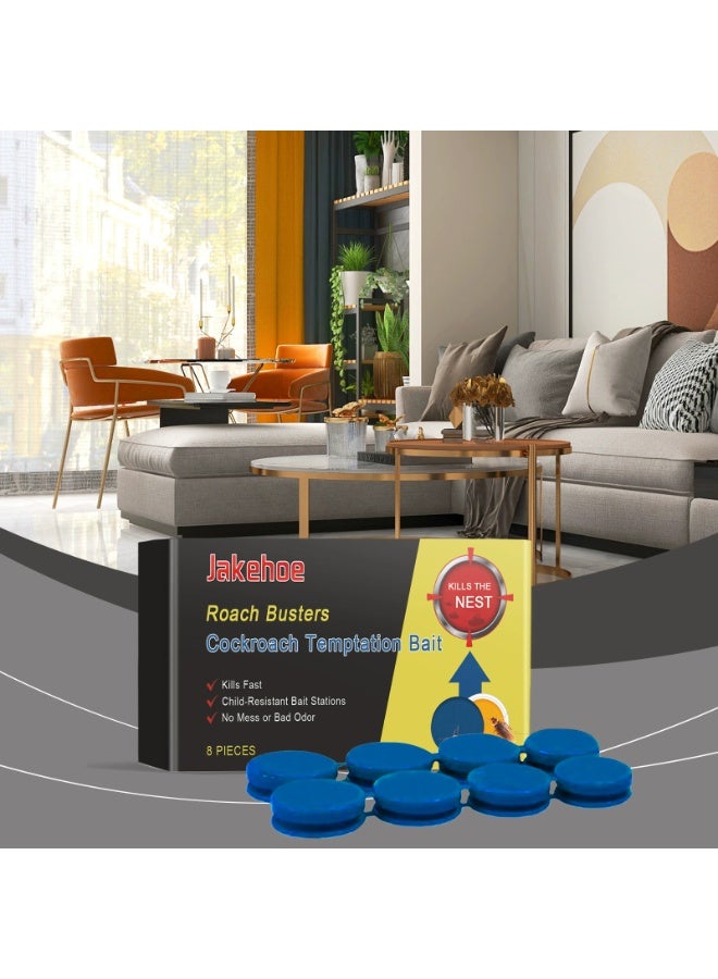 Jakehoe Fast Killing Cockroach Temptation Bait, Non-Toxic, Long-Lasting, 8pcs, Kitchen/Bathroom/Home Use - Image 5