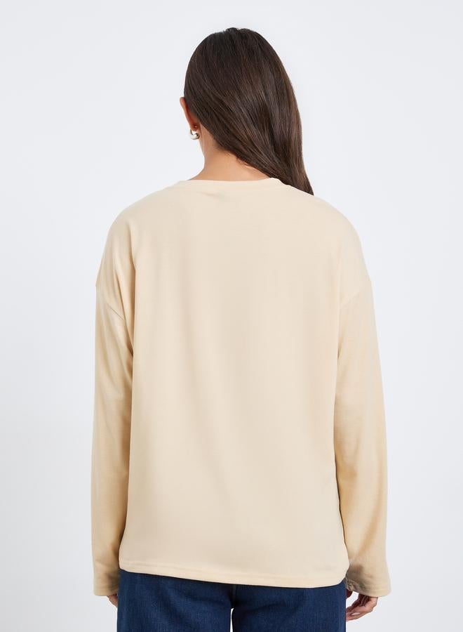 Styli Women Oversized Embroidered Detail T-Shirt - Image 5