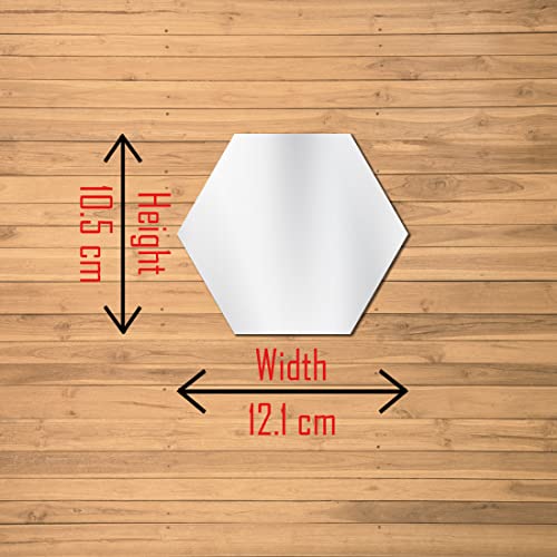 WallDaddy - 20 Hexagonal Silver Wall Decor 3D Acrylic Decorative Mirror for Wall Stickers for Bedroom | Mirror Stickers for Home & Office Large Size (10.5 x 12.1) Cm, Unframed - Image 2