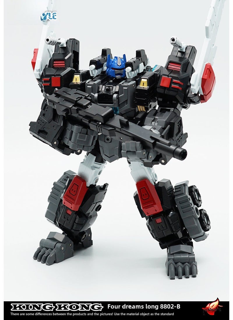 Alloy Hero Pillar SS05 Transformer Toy Model Dark version of the four-sided orangutan 【8802B】】 
